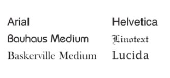 Standard typestyles